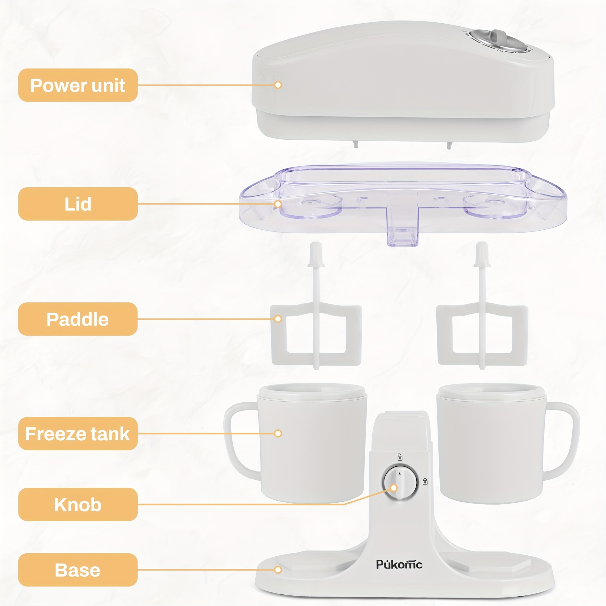 Home Ice Cream, Detachable Design for Easy Cleaning, Perfect for Making Homemade Ice Cream, Smoothies And Frozen Yogurt, 1QT, Party, Summer Essentials, Halloween And Christmas Gifts Suitable for Giving 7 Home Ice Cream, Detachable Design for Easy Cleaning, Perfect for Making Homemade Ice Cream, Smoothies And Frozen Yogurt, 1QT, Party, Summer Essentials, Halloween And Christmas Gifts Suitable for Giving - Image 7