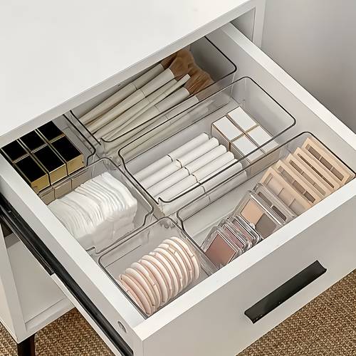 6pcs acrylic drawer dividers organizer suitable for desktop clutter storage office stationery storage drawer cosmetic storage desk drawer organizer for home storage