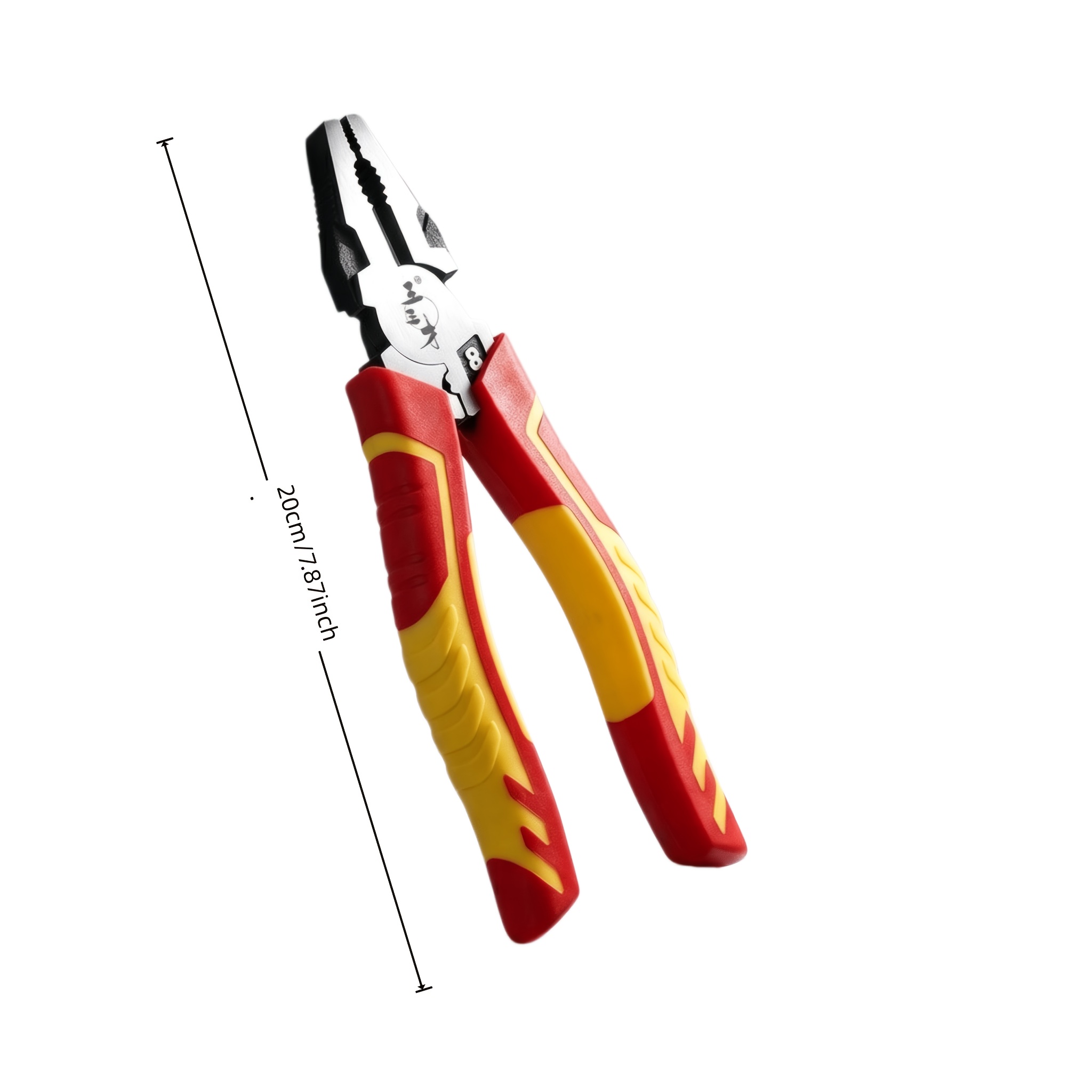 TEMU 1pc 8-inch Wire Cutter, Yellow And Black Handle Wire Stripping Pliers, Hand Tool For Household Use, Sturdy And Durable, New