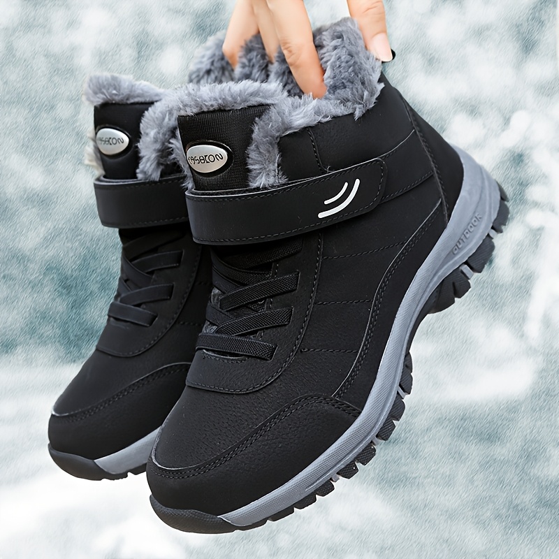 TEMU Women's High Quality Winter Snow Boots With Warm Lining & Tpr Sole - Round Toe Ankle Booties Suitable For Outdoor Walking, Ice, Snow, Travel,
