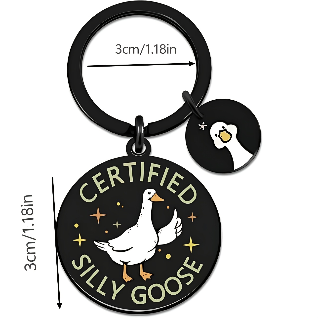 Single Silly Goose Stainless Steel Keychain