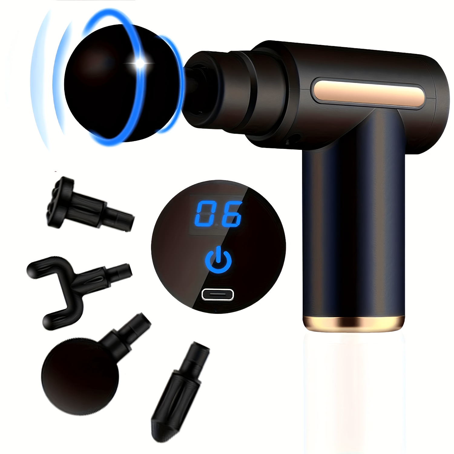 1pc fascia electric massage gun deep tissue tapping portable handheld with   brushless motor speed control relieves muscle suitable for use in sports gyms