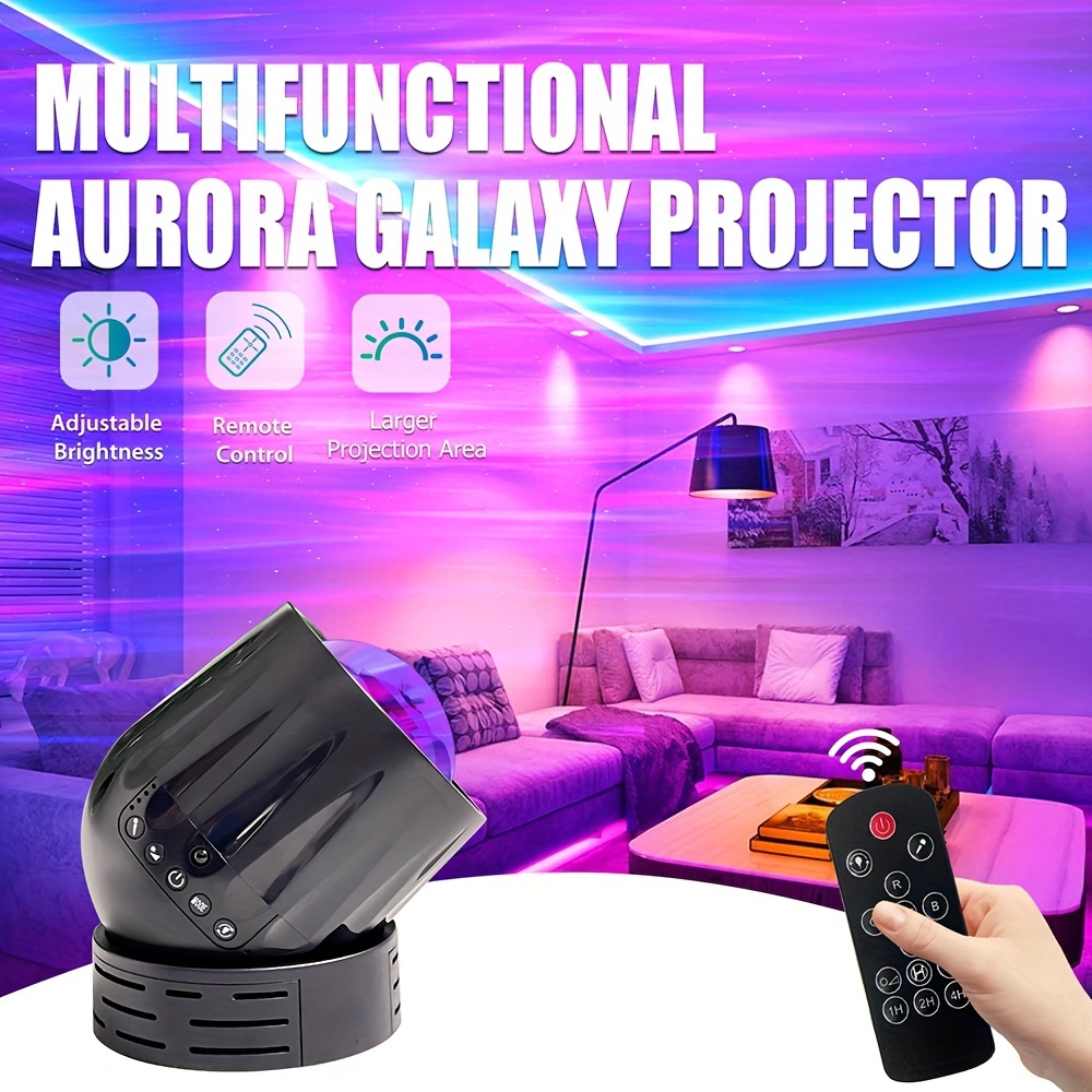 

1pc Star Projector Night Light , Projector, Star Projector, Aurora Projector Usb Powered Lamp With Remote, Portable Laser Light For Bedroom & Living Room, Adjustable & Multiple Light