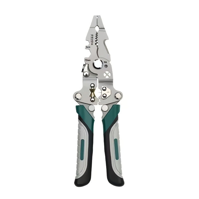 TEMU Folding Electrician's - Steel, Industrial-grade Tool , Clamping, Twisting, Pulling & Screwdriver Functions - For