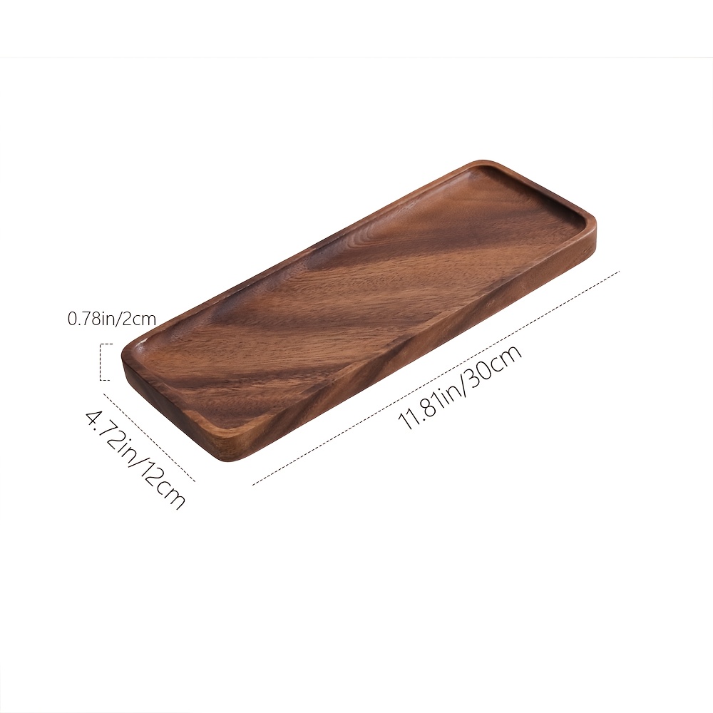 TEMU 1 stuk LEEAN Walnotenhouten Rechthoekige Dienblad - 11,8 Inches Badkamertafel Organizer, Geïntegreerde Moisturizers & Skincare Opbergruimte