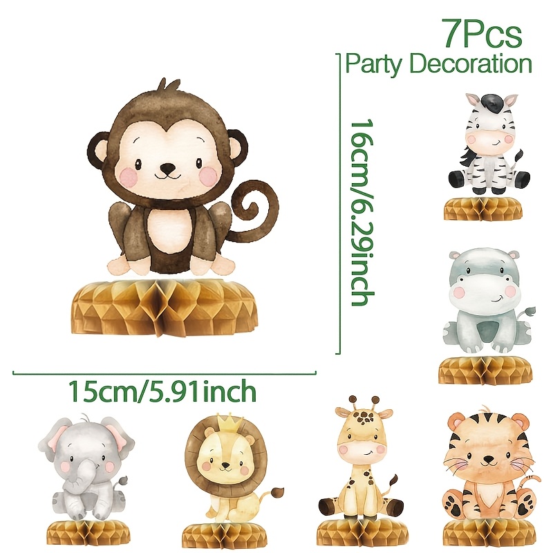 TEMU Adorno de panal de 7 piezas de animales de , de mesa de bricolaje, decoración de mesa de con temática de animales , accesorio de , de estilo