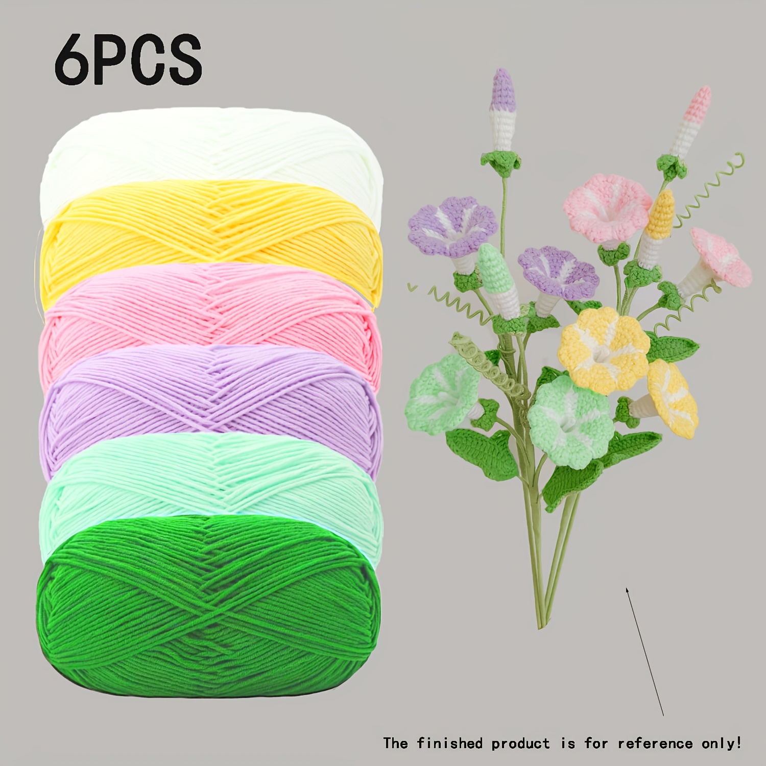 TEMU 4/6pcs—— And Comfortable Mixed Yarn Set Is Perfect For Hand Sewing And Knitting. Ideal For Making Crochet Bouquets, Hats, Scarves, Gifts, And