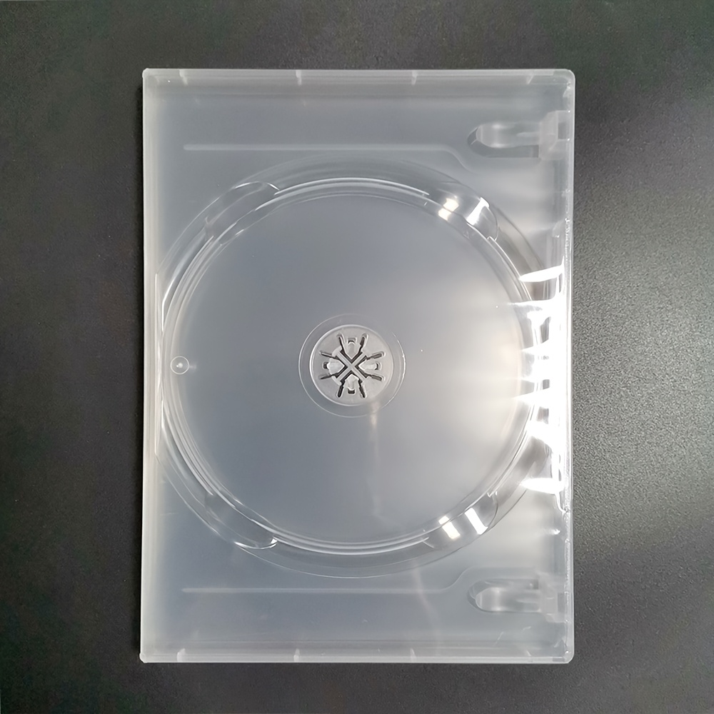 TEMU Eine transparente Aufbewahrungsbox für CDs und DVDs, rechteckig, fasst Hüllen und kann zwei CDs aufnehmen.