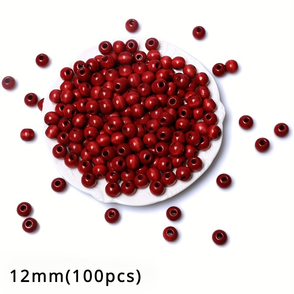 Image of 200/100pcs Macrame Beads For Handmade Crafts, Large Hole Wooden Loose Spacer Beads For Macrame Projects Holiday Party Decor