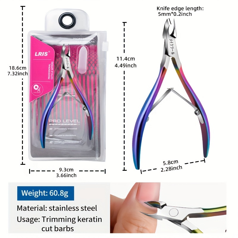 Image of 1pc Cuticle Trimmer Cuticle Stainless Steel Nail Remover Very Sharp Color Titanium Gradient Suitable For Trimming Dead Skin And Hangnails On Hands And Feet Blade 6mm Dead Skin Dead Skin Scissors
