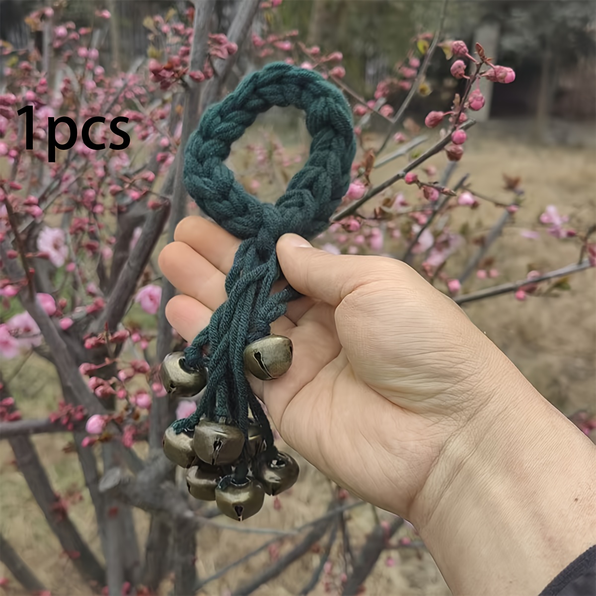 Image of 4-color Bell Suitable For Door Rope Weaving Hanging Bell Door Handle Pendant Thread Weaving Bell Decoration Supplies For Home Decoration Decoration