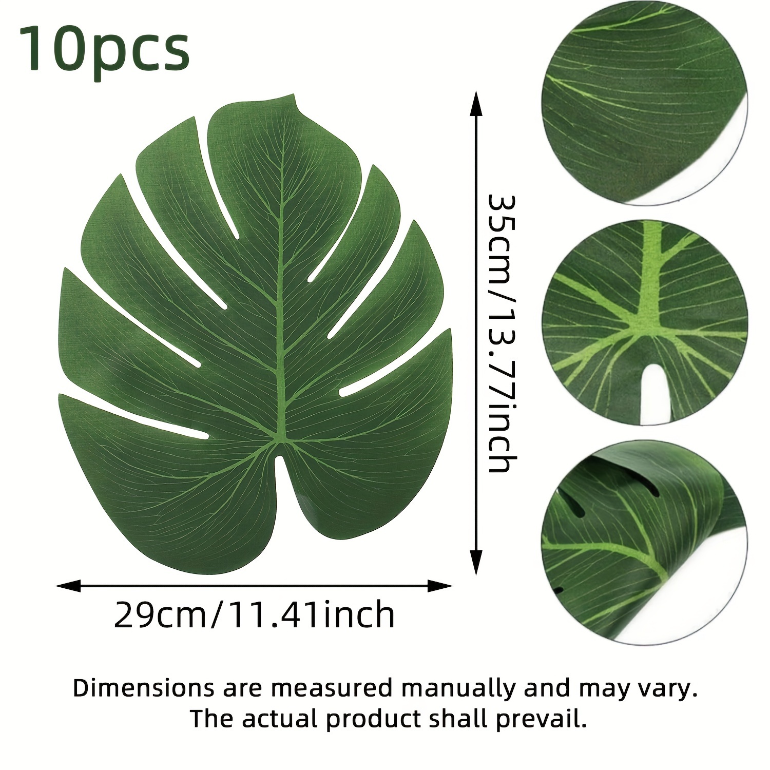 TEMU 10pcs, Green Artificial Leaves, Luau Party Turtle Leaf Coasters Jungle Theme Party Decoration Birthday Tabletop Table Decoration Spring And Summer Simulated Turtle Leaf