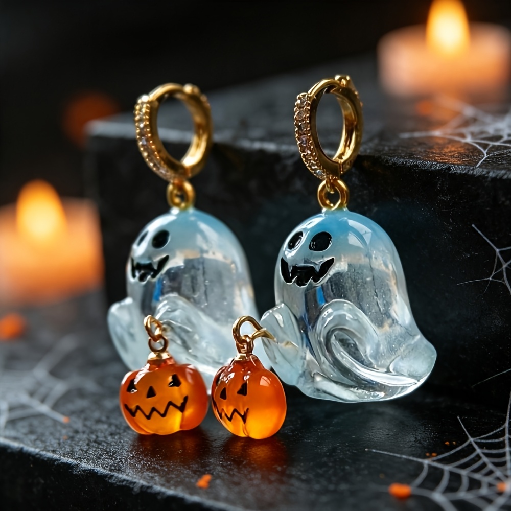 Women's Creative Halloween Pumpkin Pendant Earrings, Gothic Style
