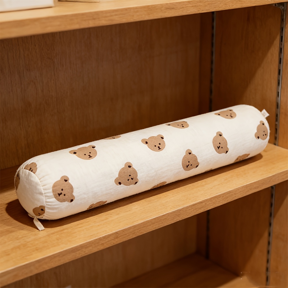 Image of 1pc Of Pillow, Removable And Washable, Small Pillow For Infants, Printed With Cotton Fabric, Cylindrical Shape For Newborns, Measuring 23.6 Inches By 3.9 Inches