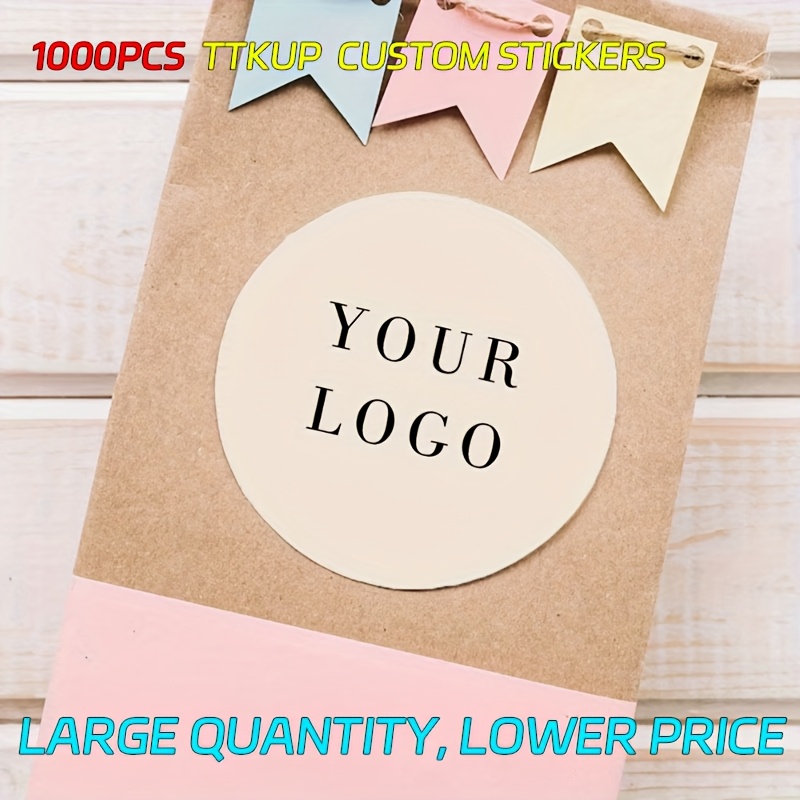 TEMU 1000 Stück personalisierte Aufkleber – Druckbare Logos Designs, Cartoon-Animationsmuster, Pfotenabdrücke, herzförmige Muster – Strapziges