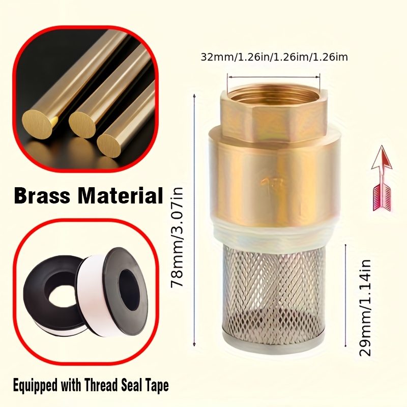 Image of Brass Foot Valve, Water Pump Bottom Valve, Check Valve With Filter, Foot Valve Filter Valve Foot Valve Strainer, Hydraulic Valv