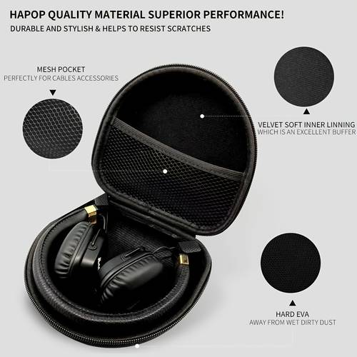 portable headphone case headphone accessories zipper type headphone bag wear folding headphones storage bag suitable for major i ii