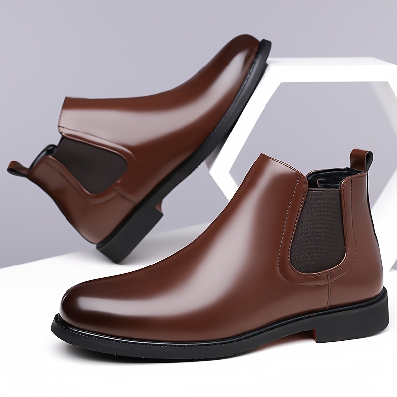 TEMU Men's Vintage-inspired Chelsea Boots, Slip--casual Footwear Featuring Elasticated Cuffs. Suitable For Everyday Leisure, Outdoor Hiking And