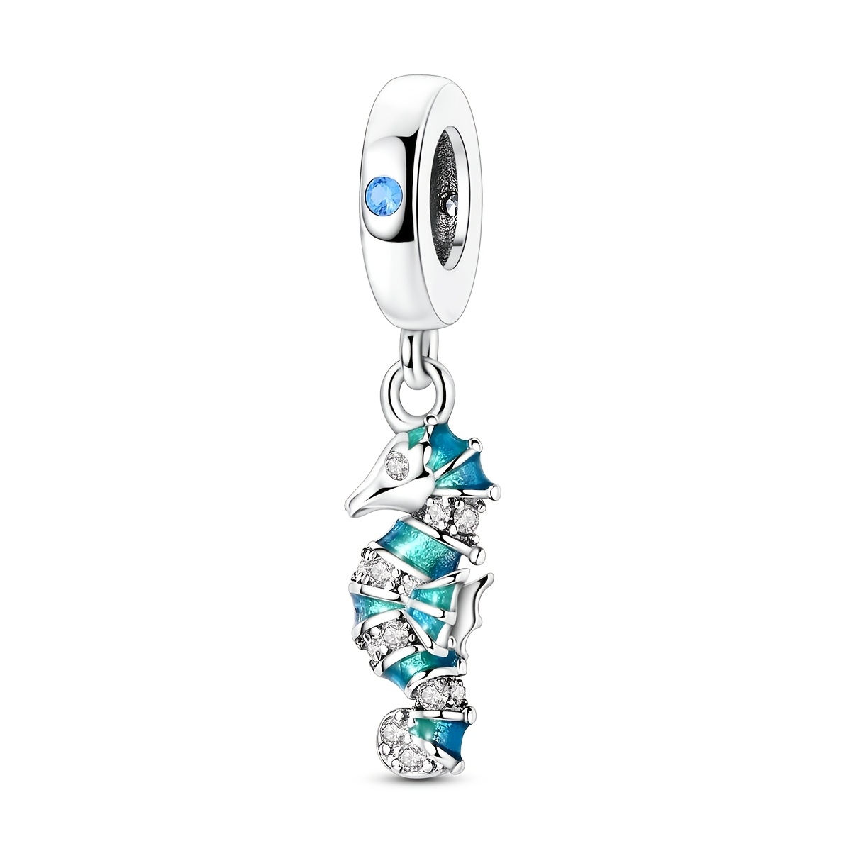 TEMU 1pc Silvery Color Charms Beads For Women Charms Box Packaging Fits Original Bracelet And Necklace Making