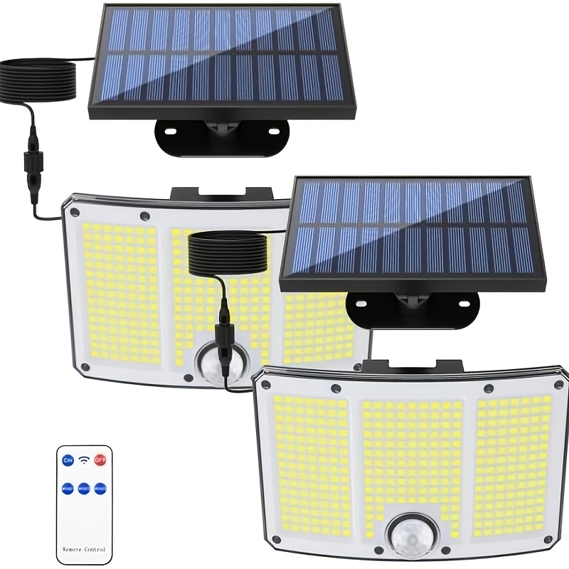 Image of Solar Street Lights Outdoor Wall Lights, 3 Lighting , 321 Led Solar Garden Lights With Pir Motion Sensor, Durable , For Outdoor Garden, Street, Solar Lamp Path Lighting (2pcs)