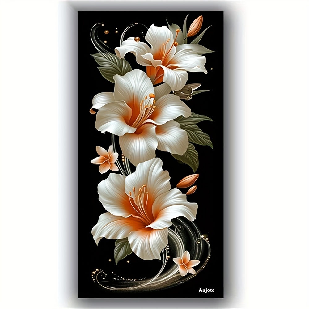 Image of Golden Rose 5d Diamond Painting Kit, 31.5x15.8 Inches - Diy Round Diamonds, Mosaic Decor, Kit
