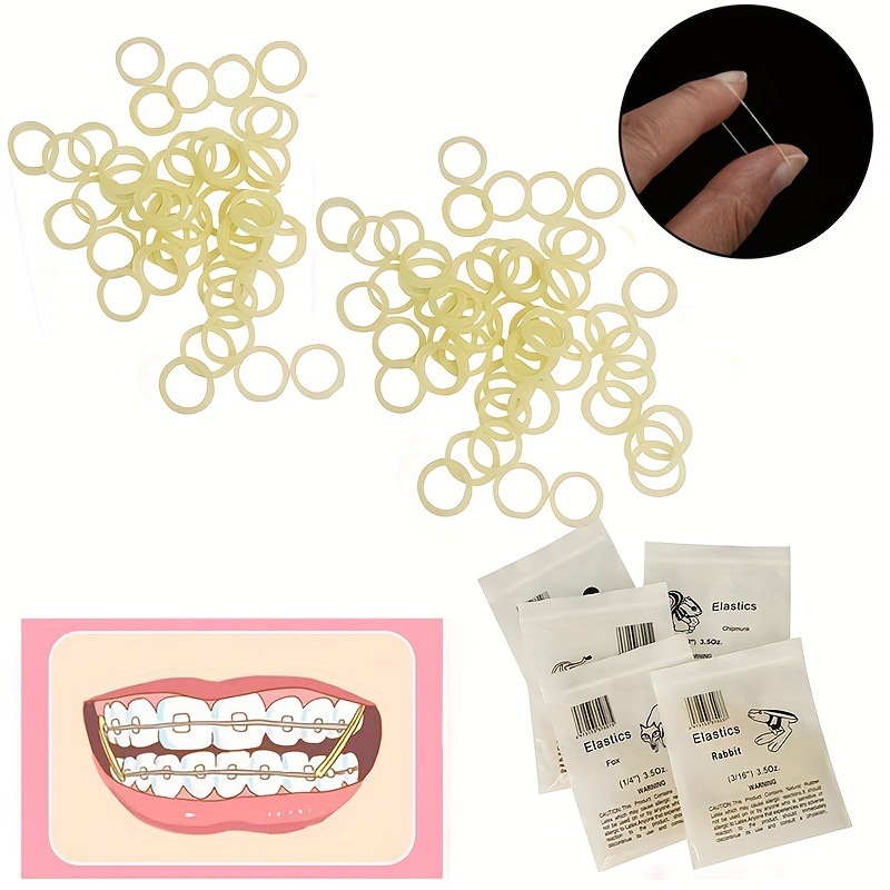 

100pcs Dental Elastomeric Bands - Non-toxic, High-quality Latex Rings For Braces & Oral Care, Assorted Sizes (1/8", 3.5 Oz To 3/8", 3.5 Oz)