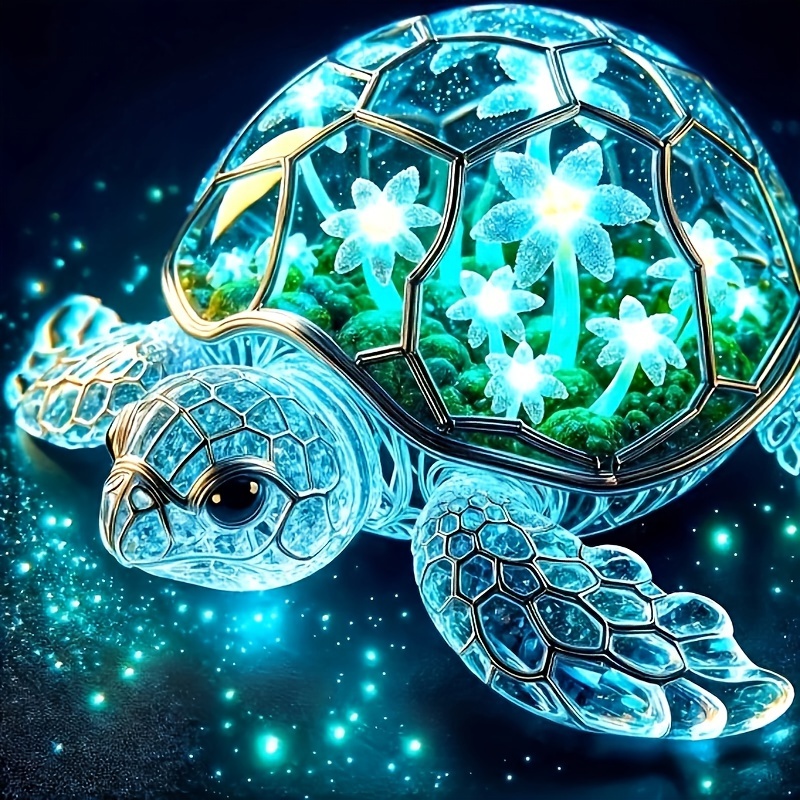 

Kit de Peinture Diamant 5D Tortue Lumineuse, Ensemble d'Art de Diamant Non Encadré, Décoration Murale d'Art et d'Artisanat, Cadeau 40×40cm/15.75×15.75in 50X50cm/19.7x19.7in