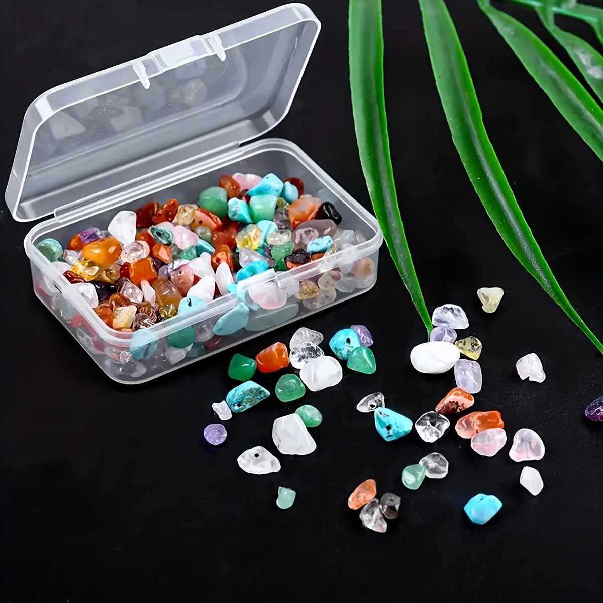 

100/200 Pcs Natural Stone Chip Beads 5-8mm - Assorted Crystal Gemstone For Diy Jewelry Making, Perfect For Necklaces, Bracelets & Earrings - Stylish Crafting Supplies