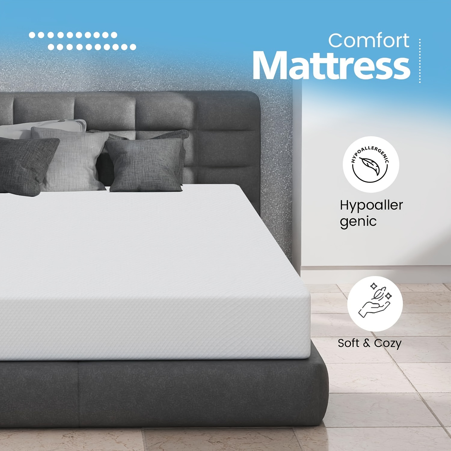 

8 Inch Gel Memory Foam Mattress Queen Size For & Pressure , Medium Firm Mattresses Certified//pressure