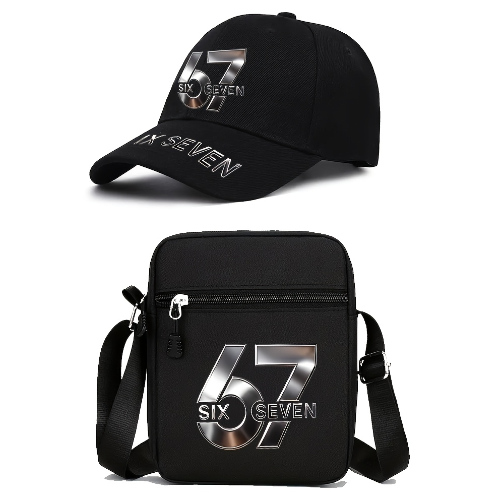 1pc/2pcs, Boné de Baseball com 67 Letras Impressas e Mala de Ombro 6