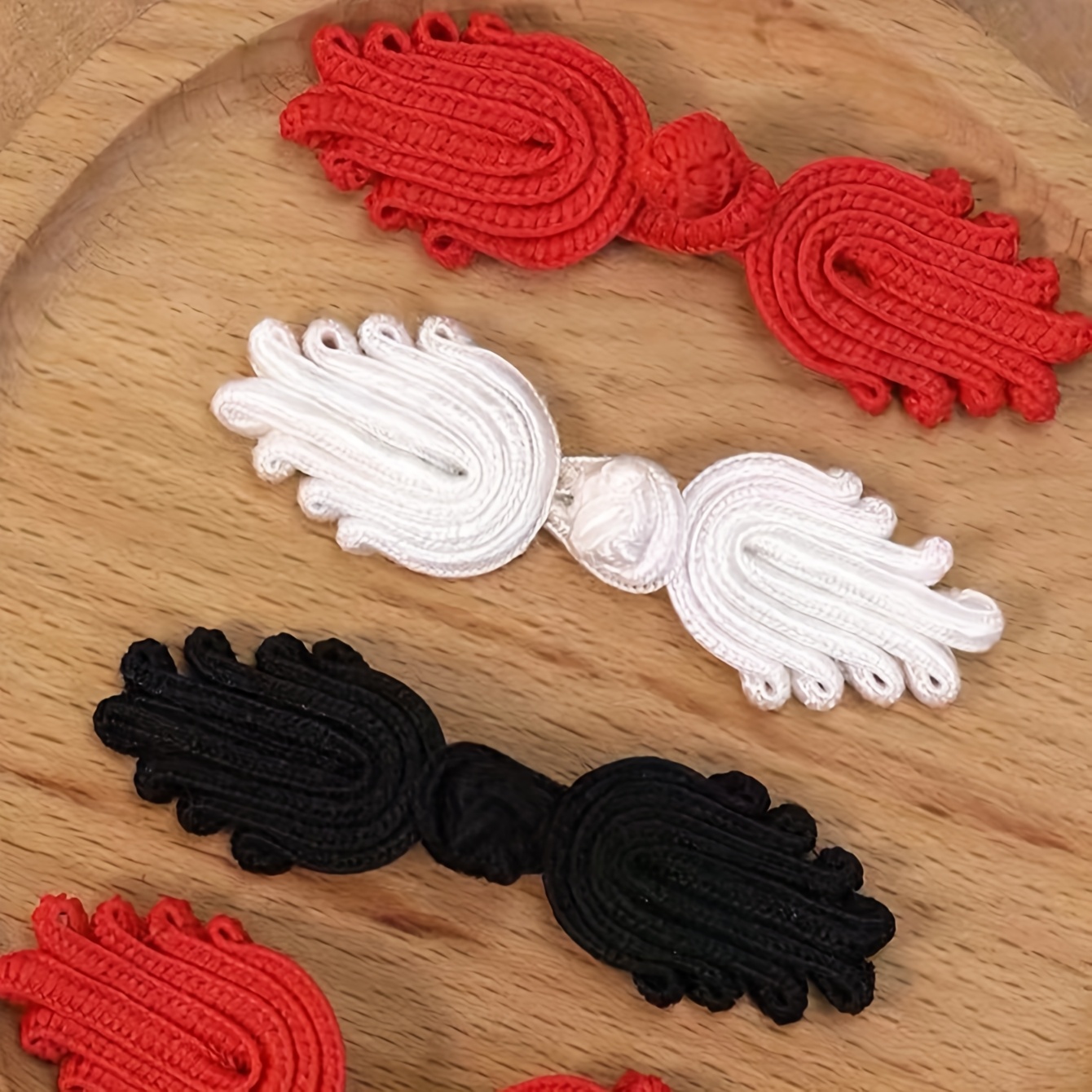 

5 Paires de Boutons Chinois Qipao Faits à , Design Floral Vintage, Fermetures Qipao Rétro , Blanc, Noir - Créations de Couture DIY, Accessoires de Vêtements