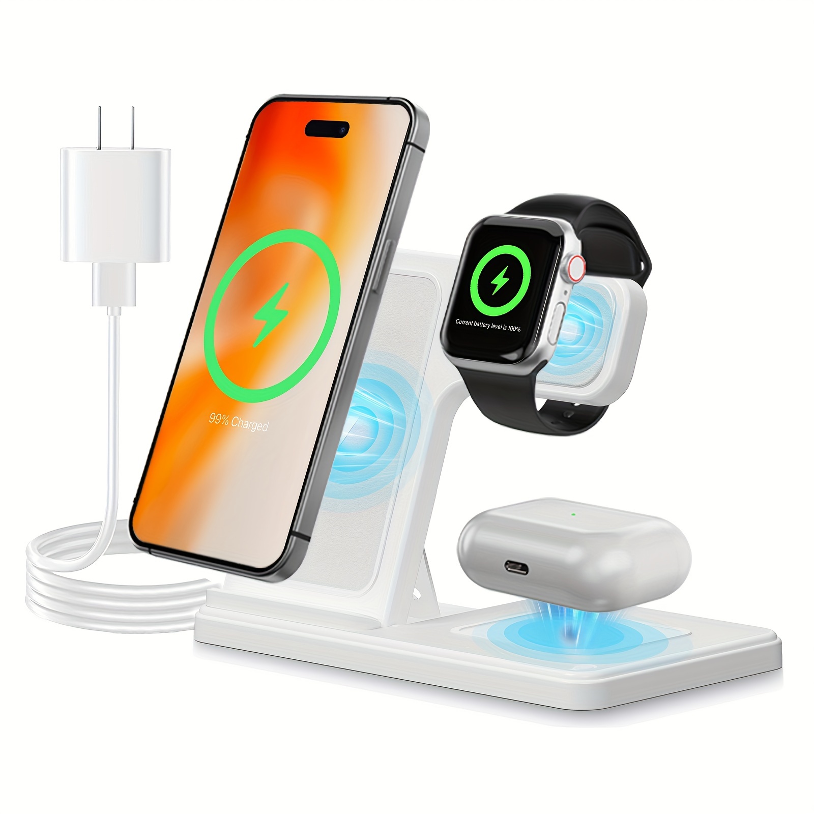 

Portable Wireless Charger, Wireless Suitable For Iphone 15 14 11, For Iwatch 6 5 4 3 2 Se, For Airpods 3 , S23 S22 S21 S20, For 9 8, Christmas Gifts