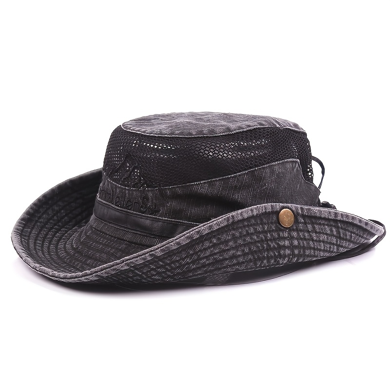 Men's Breathable Mesh Bucket Hat-summer Panama Style, Suitable For Hiking, Fishing And Beach Sun