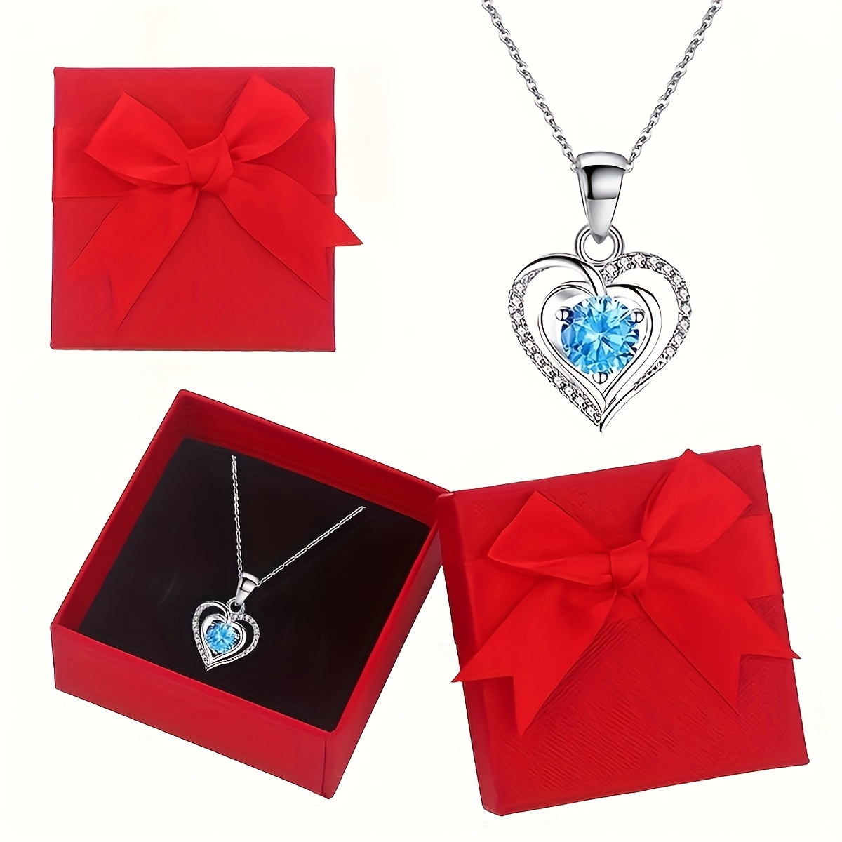 Boho Copper Heart Pendant Necklace with Zirconia Inlay