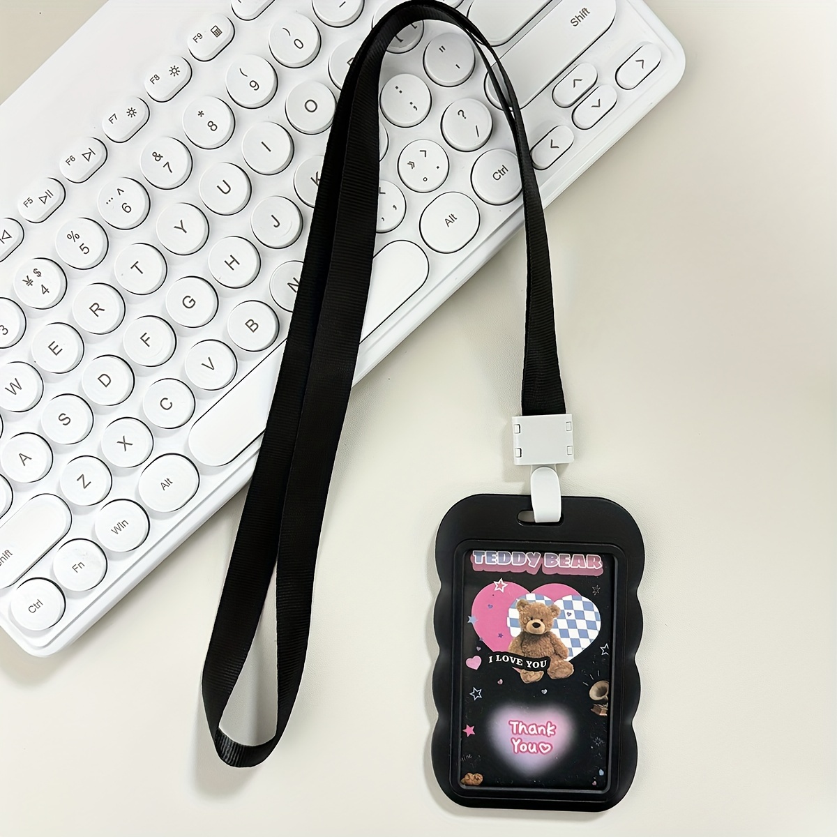 TEMU Porte-badge collier 2D en dentelle macaron
