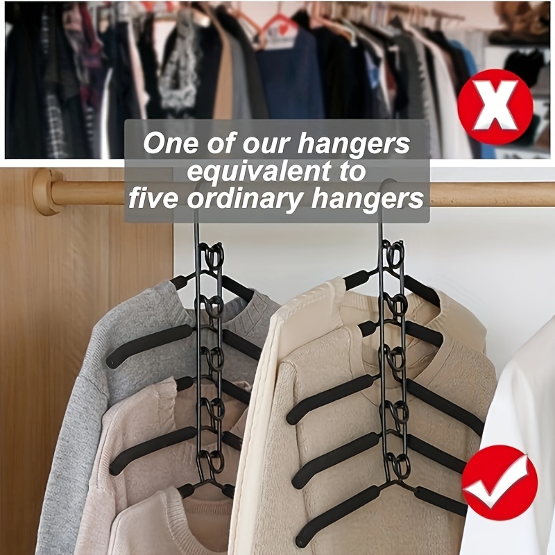 space saving 5 layer magic hanger non slip foldable metal clothes organizer for dorms wardrobes details 0