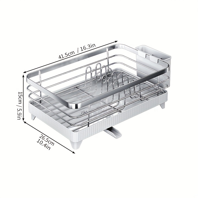 collapsible dish drying rack sink organizer rack for kitchen dish drying rack dish drainers for kitchen counter black white two colors   from suitable for 1 3 people family for kitchen dish storage and   gadgets storage Product details 5