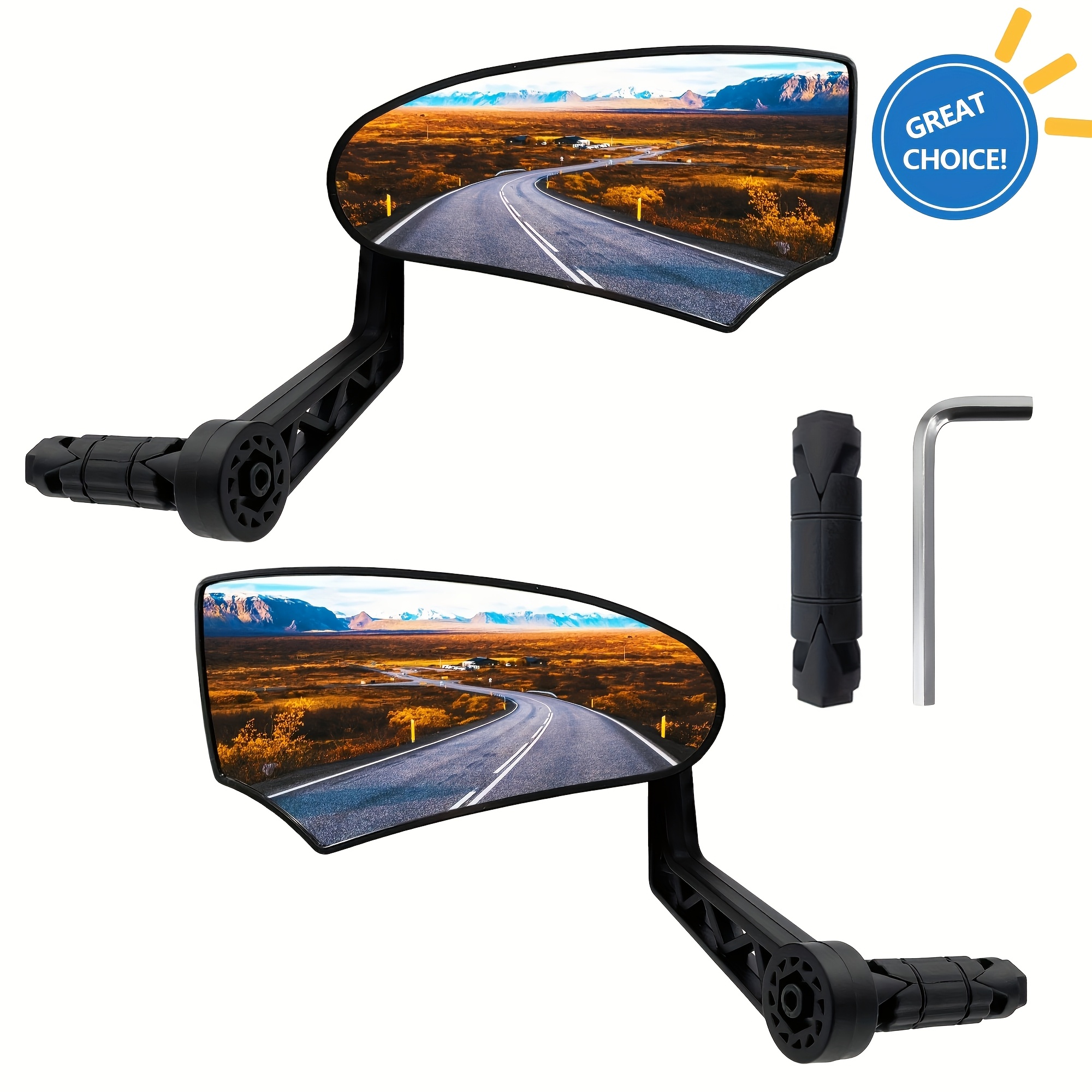 Image of Bike Mirror, Adjustable Rotatable Rear Convex Mirror Bicycle Mirrors, Handlebar Rear View Mirrors For Bike Bicycle Electric Motorcycle