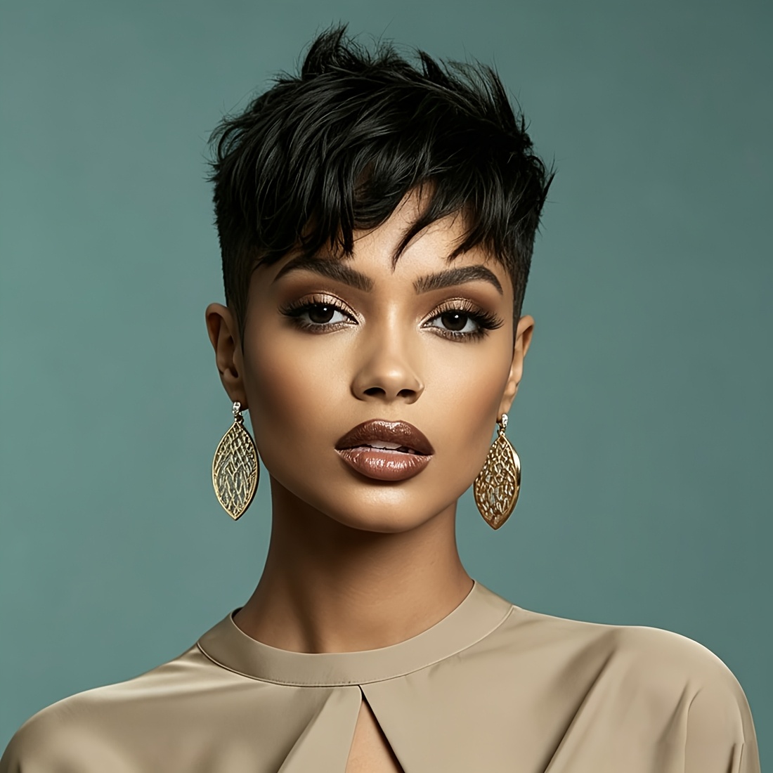 Short Black Wig Short Women's Wig Short Cut Hair Wigs Short Hairstyles Synthetic Wigs For Women Short Hair Wigs For Halloween, Christmas Party, Music Festivals