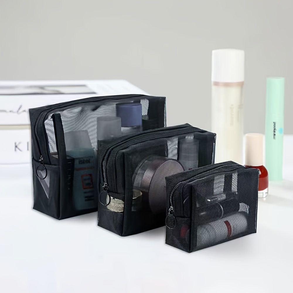 TEMU Un sac de voyage transparent pour organiser les bagages, idéal pour les cosmétiques, avec un design en spacieux pour les articles de toilette