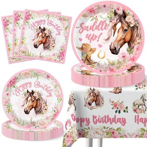 41pcs horse birthday party decorations birthday party supplies set tableware and napkins party decorations womens party decorations cowboy party decorations cowboy party supplies