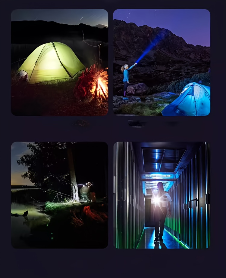 white laser flashlight | aviation grade aluminum alloy with   lighting system |   switch for high/medium/low/flash/sos |   display &   focus |   usb cable | ideal for camping, emergency,   use Product details 7