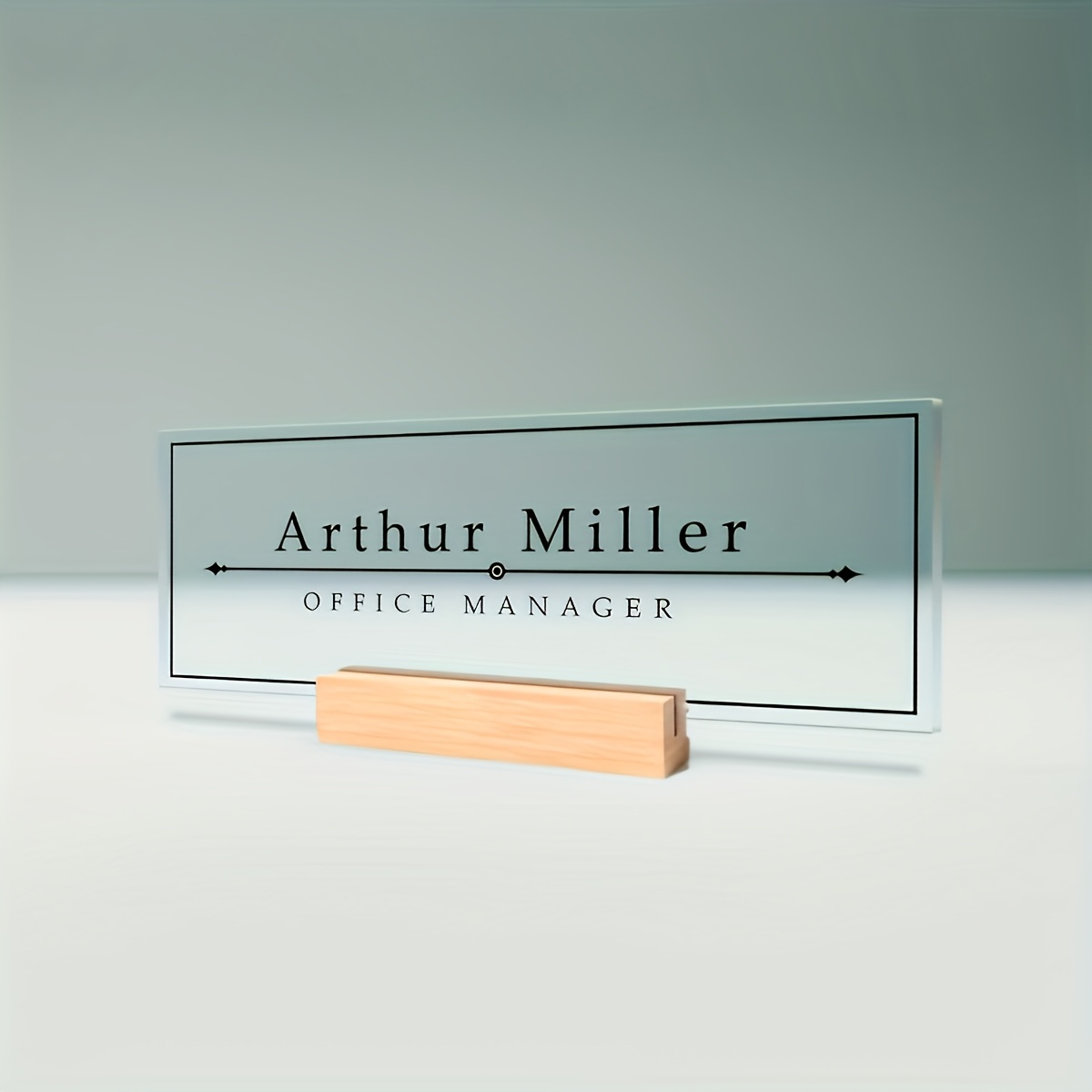 TEMU [2d Flat] Customizable Crystal Desk Nameplate With Stand, Customizable Position And Name - Personalized Office Signage, Suitable For Reception,
