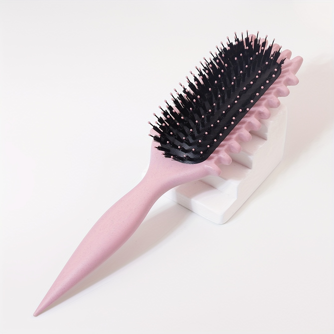 

1pc Premium Air Cushion Hair Brush With Bristles - Detangling & Styling Comb For All Hair Types, Durable Abs Handle