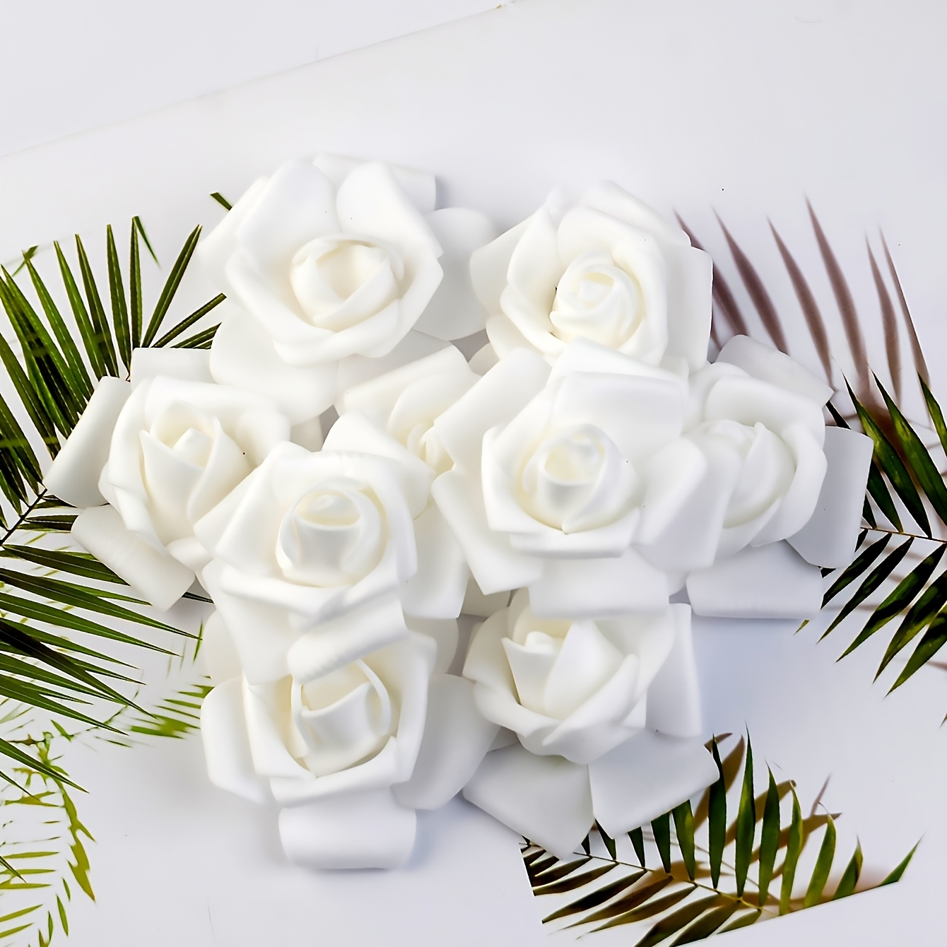 TEMU 20 Artificial Foam Scalloped-edge Roses, Diy Bouquet Making Materials And Accent Flowers, Indoor Decoration Supplies, Holiday Decor, Valentine's