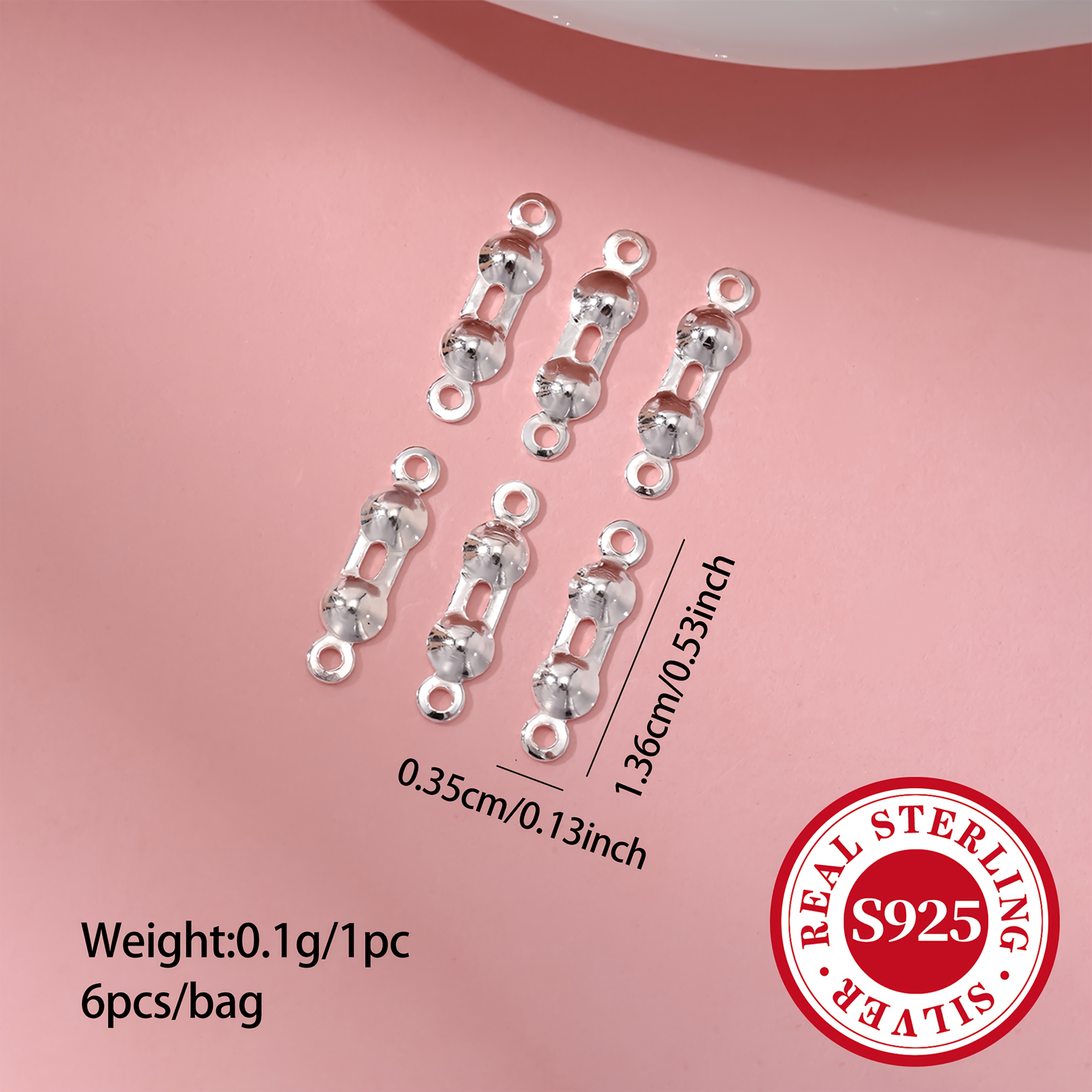 TEMU 6 piezas/bolsa Tapas de plateadas de con cabezas de cuentas en relieve de concha y tapas de cuentas con abatible, adecuadas para fabricación de