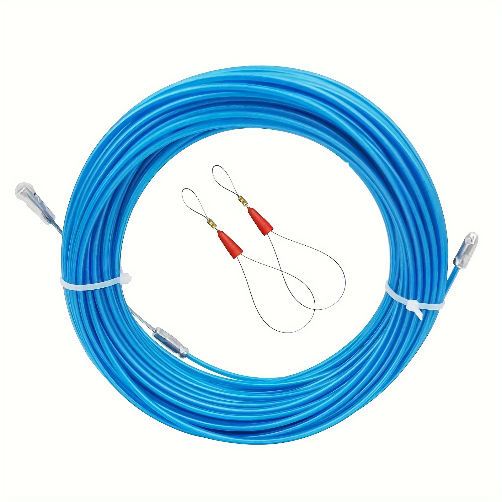 20m Wire Puller Electrical Fish Tape Wire Puller Threader Fastener Cable Puller Fish Tape Kits Blue