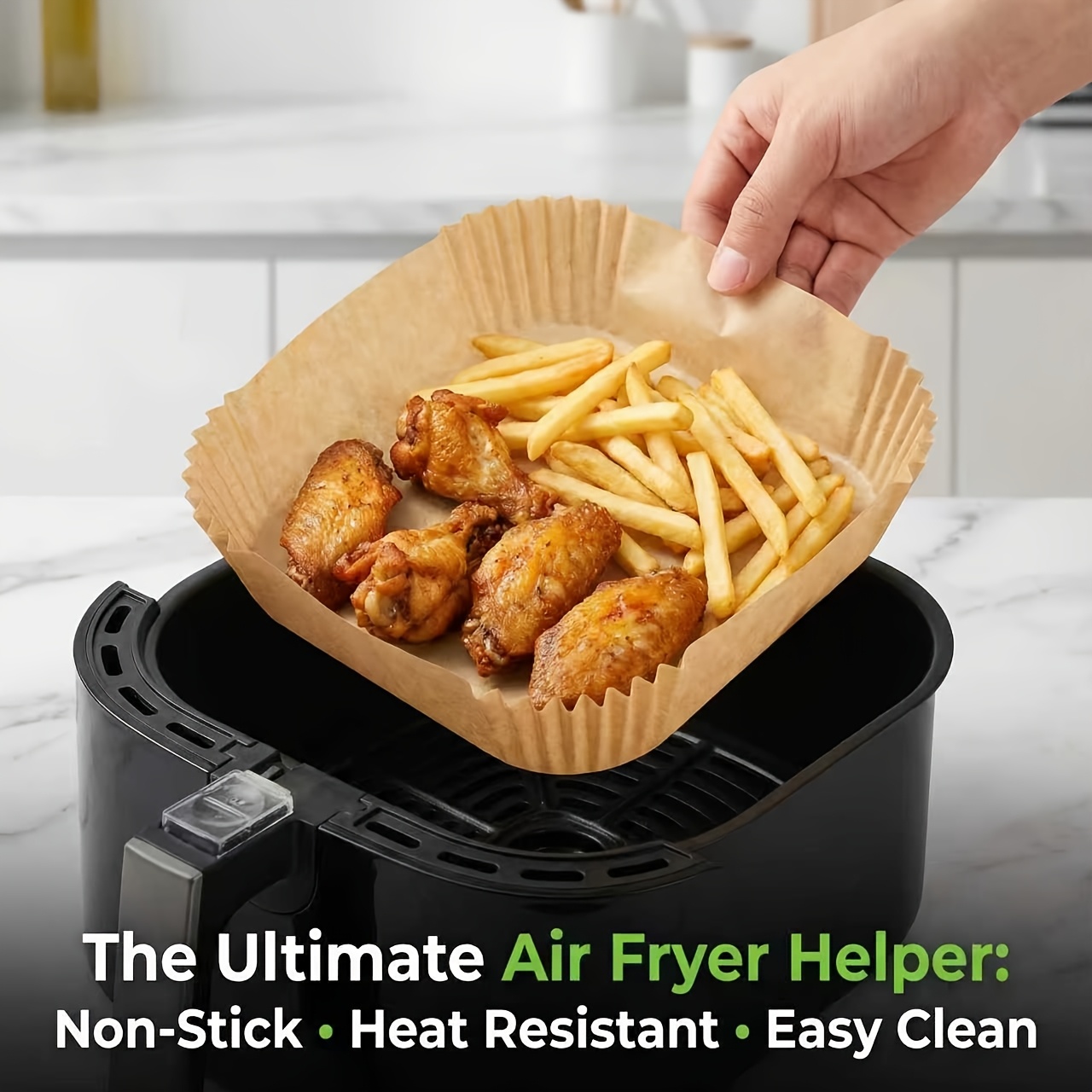 110pcs Square Air Fryer Linersdisposable, Oil-proof, Perfect For Airfryer, Oven, Baking, Roastin
