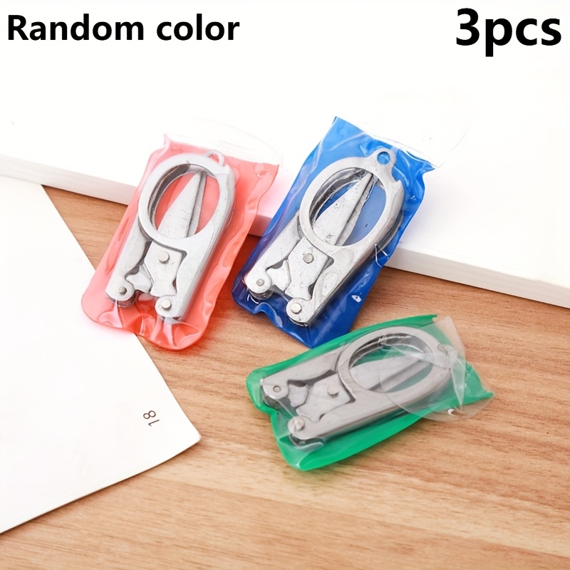 Random Color 3pcs Portable Folding Small Scissors, Travel Scissors, Keychain Pendants