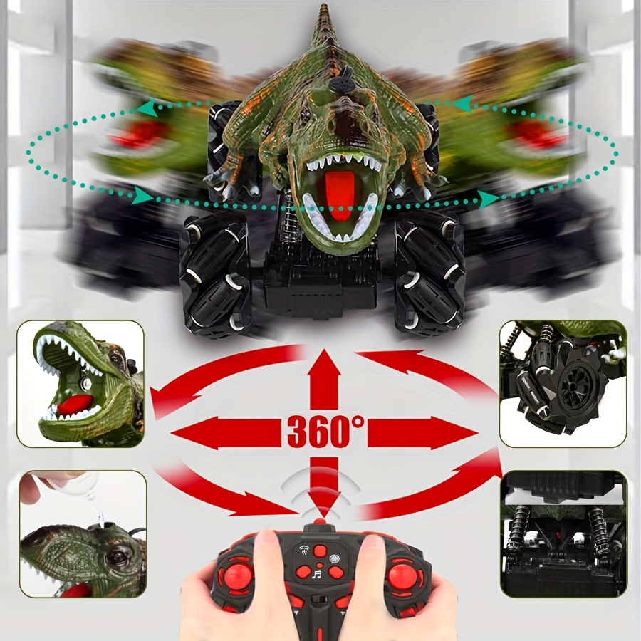 dinosaur stunt rc car monster truck toy rc car monster stunt toy car stunt drift w lights sound and spray indoor outdoor all terrain motorized toys valentines day gift youngsterss gifts Product details 2